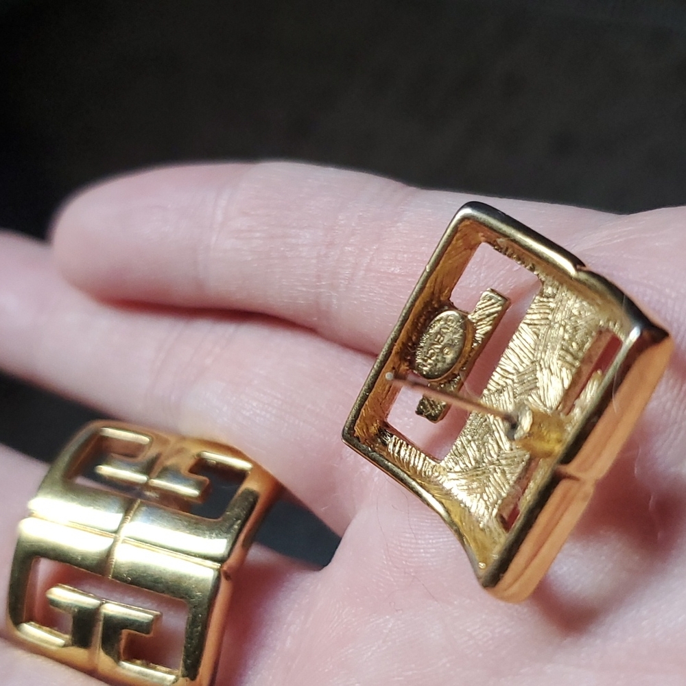 Givenchy gold logo earrings